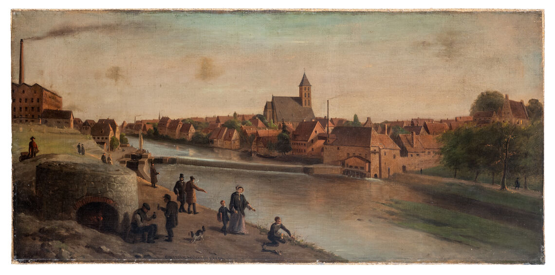 Motiv von Rheine mit Blick auf die Ems. Foto: Museum Falkenhof